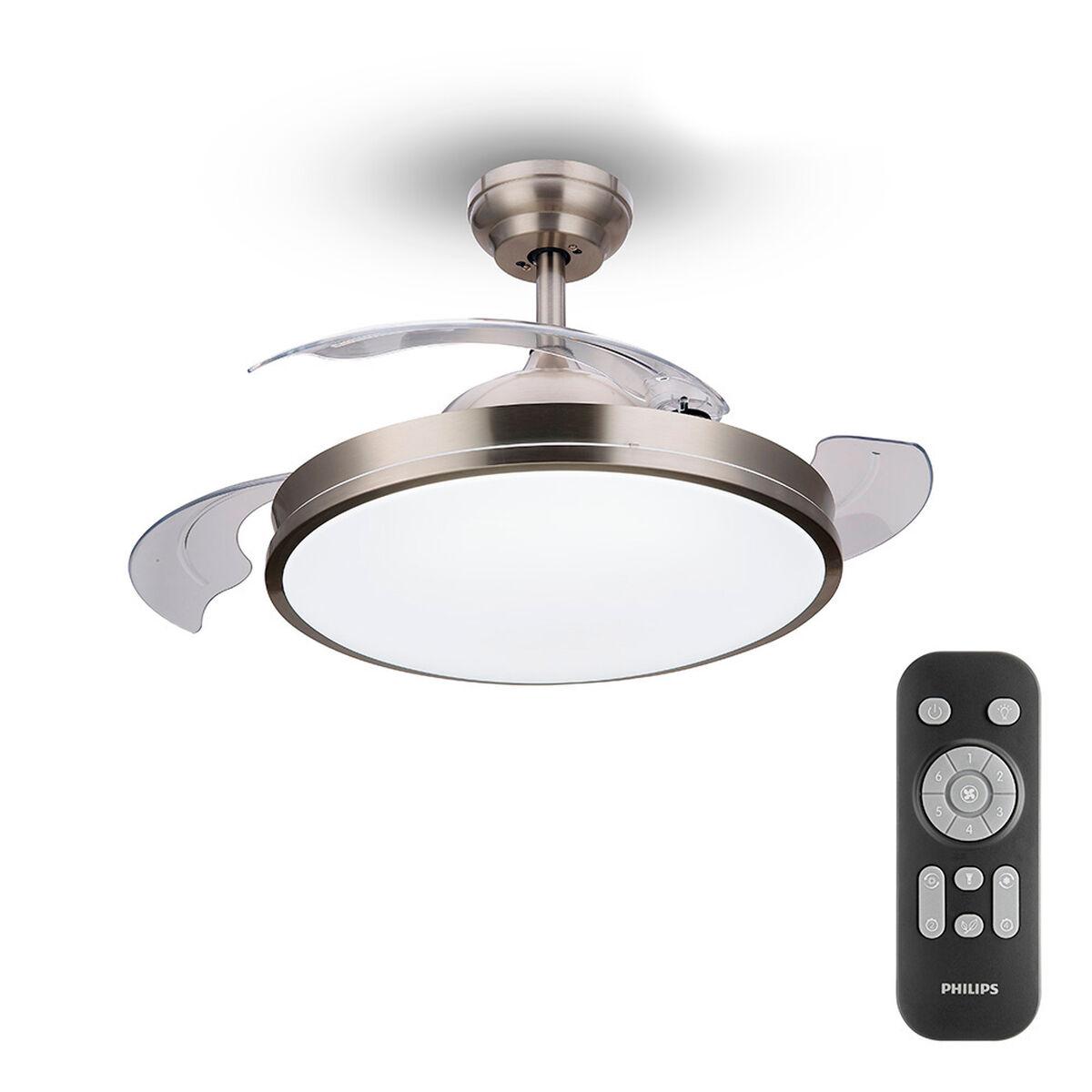 Loftsventilator med lys Philips Atlas 35 W 28 W 4500 Lm nikkel (2700 K)