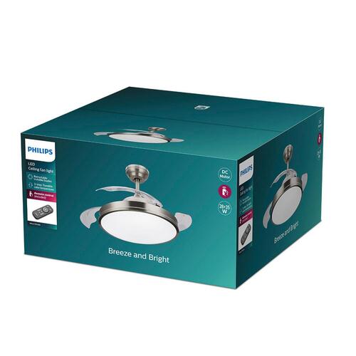 Loftsventilator med lys Philips Atlas 35 W 28 W 4500 Lm nikkel (2700 K)