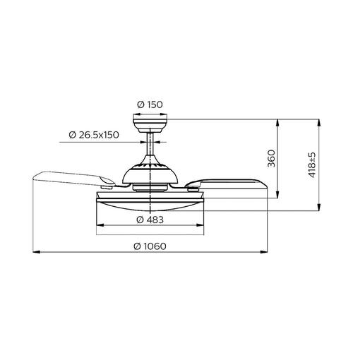 Loftsventilator med lys Philips Atlas 35 W 28 W 4500 Lm nikkel (2700 K)