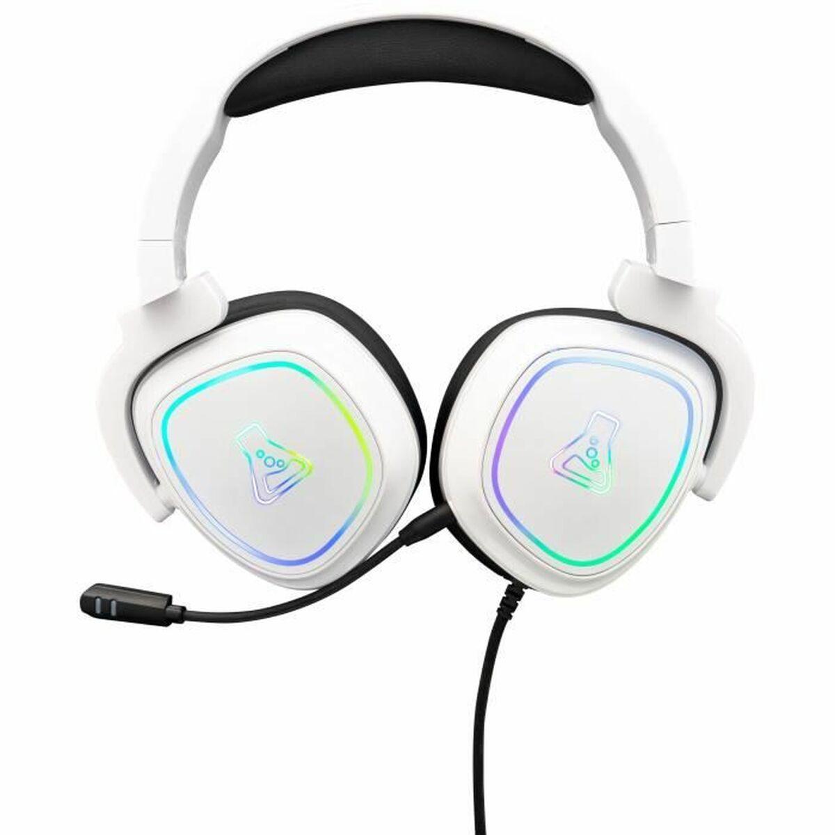 The G-Lab gaming headset - hvid, kabel, LED RGB
