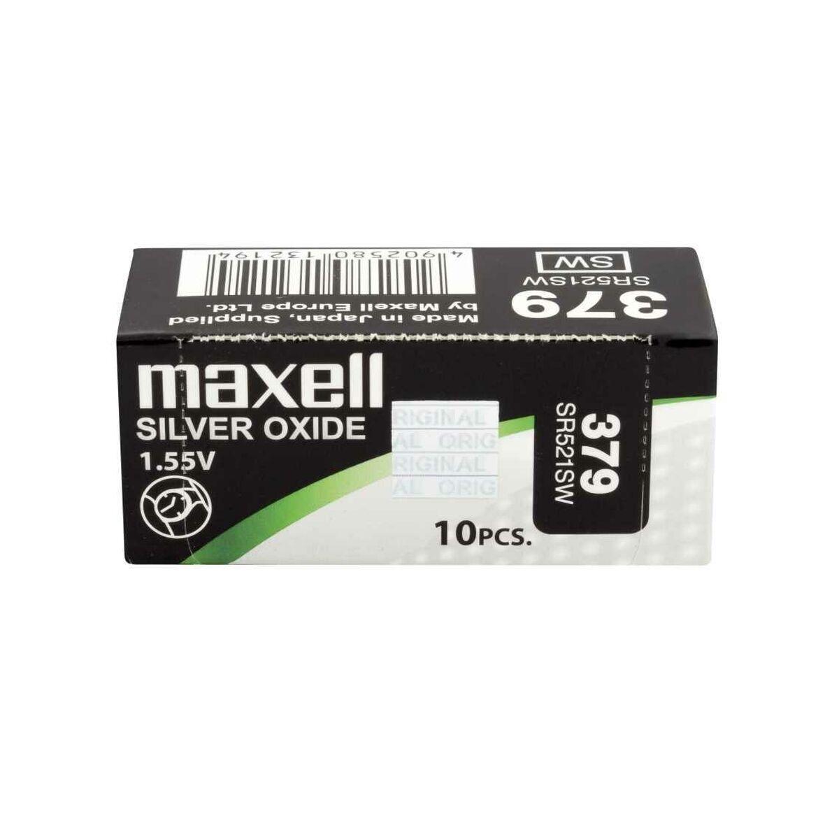 Maxell SR521SW 379 knapbatteri - sølvoxid 1,55 V (10 stk.) billede