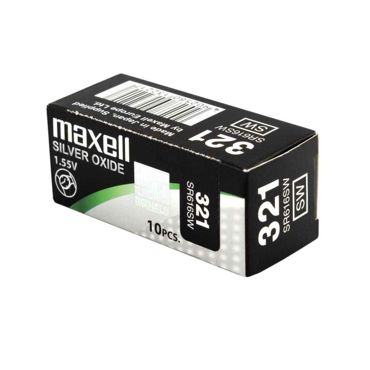 Silver-Oxid SR616SW (321) batterier, 1,55V, 10-pak - Maxell