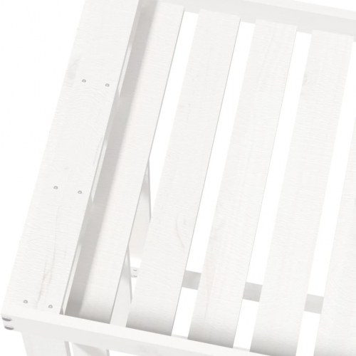 Udendørs brændestativ i massivt fyrretræ - hvid, 108×52×106 cm