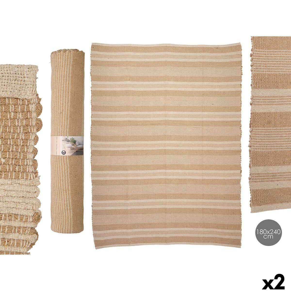 Gulvtæppe - Hvid/Brun 180 x 240 cm (2 stk.)