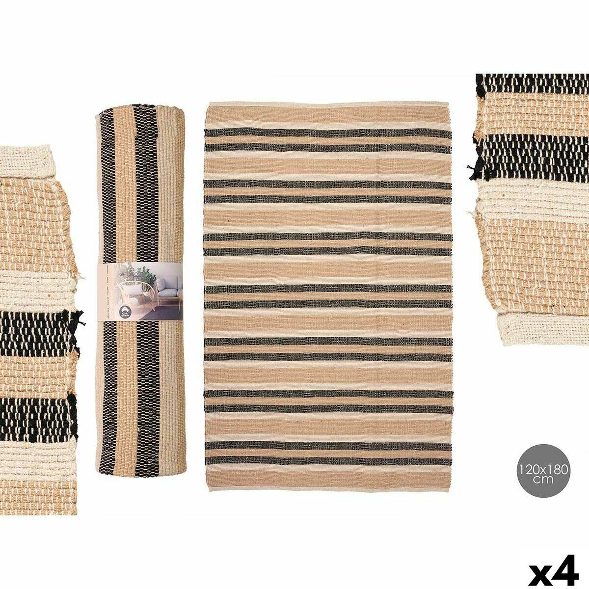 Gulvtæppe 120 x 180 cm - hvid/brun/sort (4 stk.)