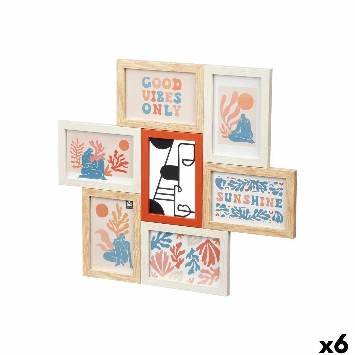 Fotoramme kollage , multifarvet, metal & træ/MDF (6 fotos)