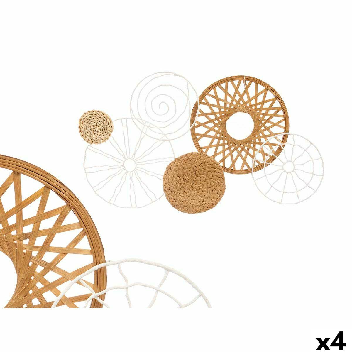 Vægdekoration - hvid/brun metal, 71,1 × 3,8 × 42,5 cm (4 stk.)