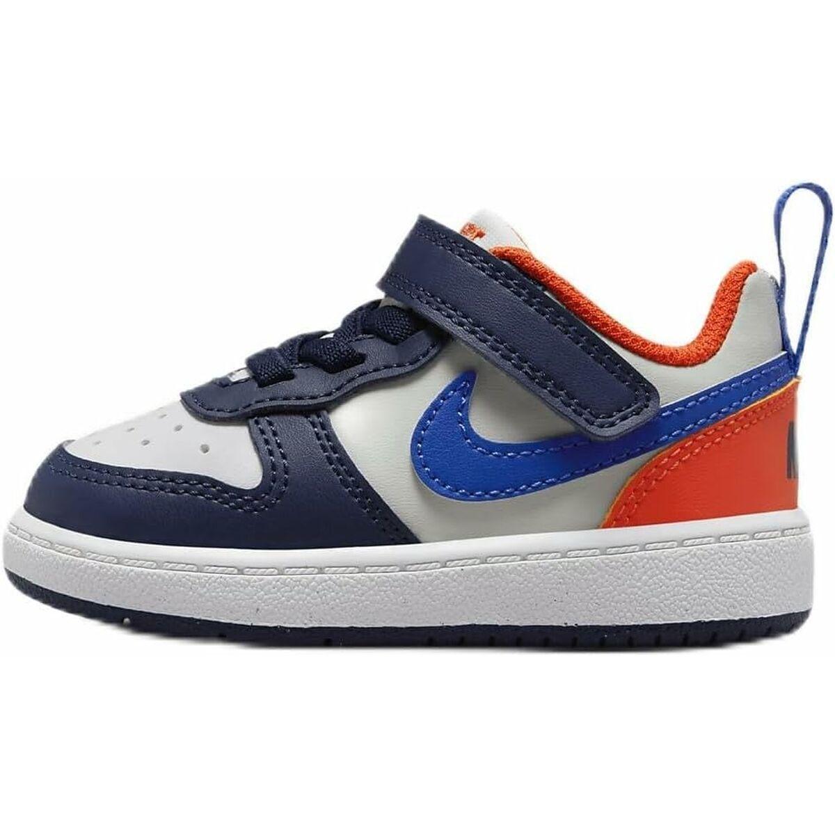 Nike Court Borough Low Recraft BTV babysneaker - hvid/navy/orange, str. 19,5