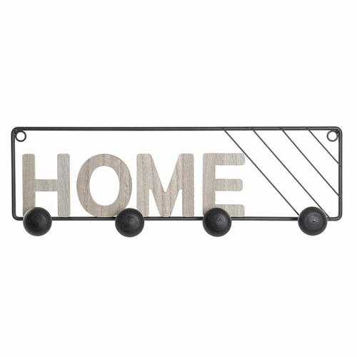 Knagerække til væggen DKD Home Decor Jern Træ MDF Loft (45 x 5 x 14 cm)