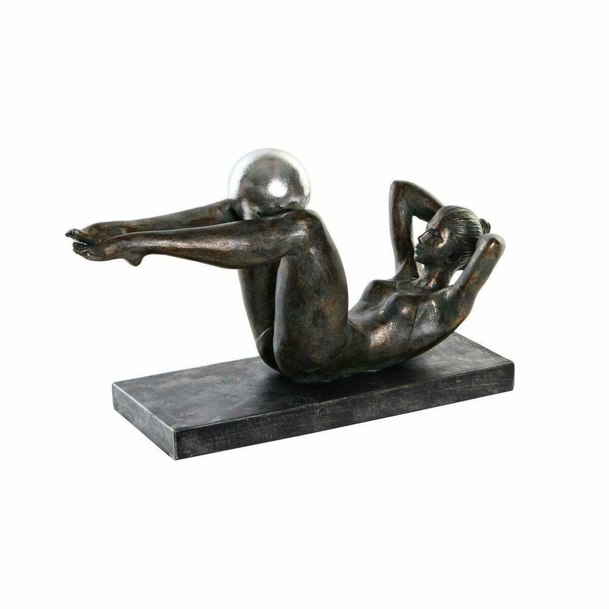 Dekorativ figur - kobberfarvet harpiks, Gymnast (29,5 × 13,5 × 17 cm)