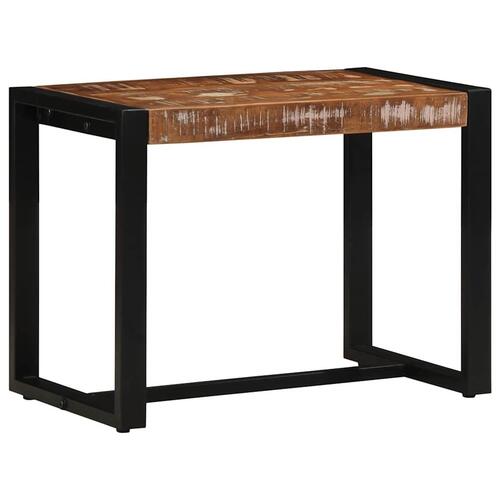 Bænk 60x35x45 cm massivt genbrugstræ flerfarvet