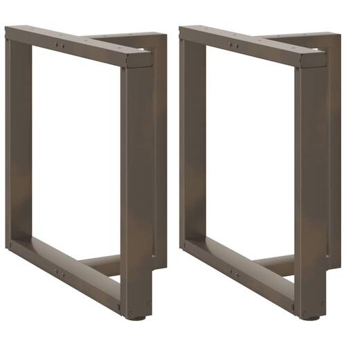 Spisebordsben T-formet 2 stk. naturstål 70x35x(72-73) cm stål