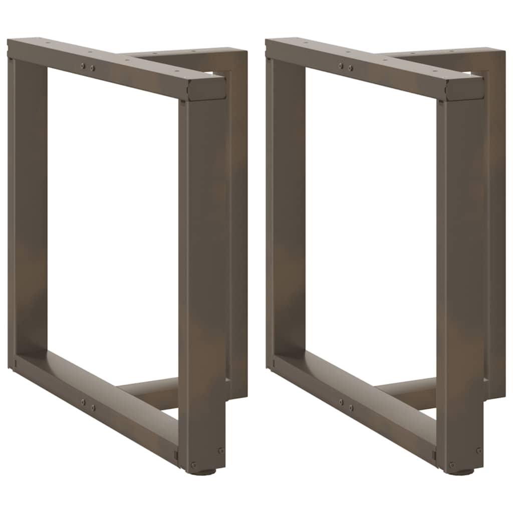 Spisebordsben T-formet 2 stk. naturstål 70x35x(72-73) cm stål