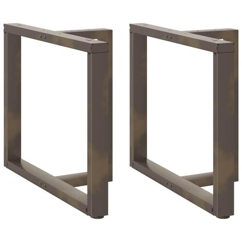 Spisebordsben T-formet 2 stk. naturstål 90x35x(72-73) cm stål