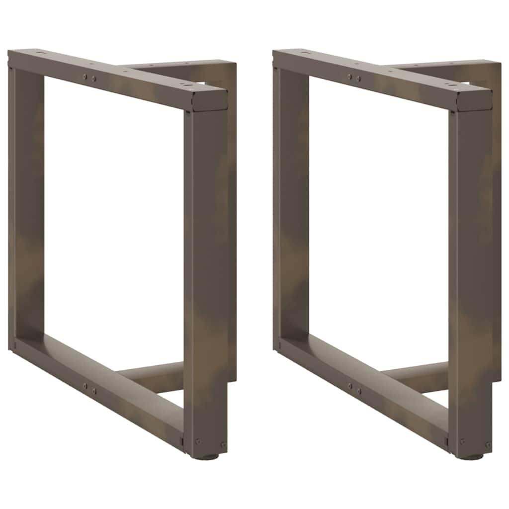 Spisebordsben T-formet 2 stk. naturstål 90x35x(72-73) cm stål