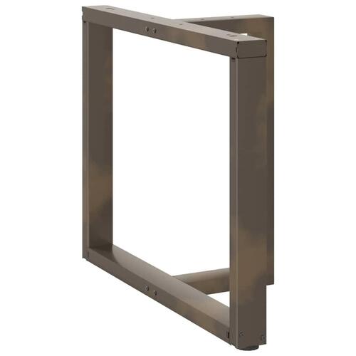 Spisebordsben T-formet 2 stk. naturstål 90x35x(72-73) cm stål