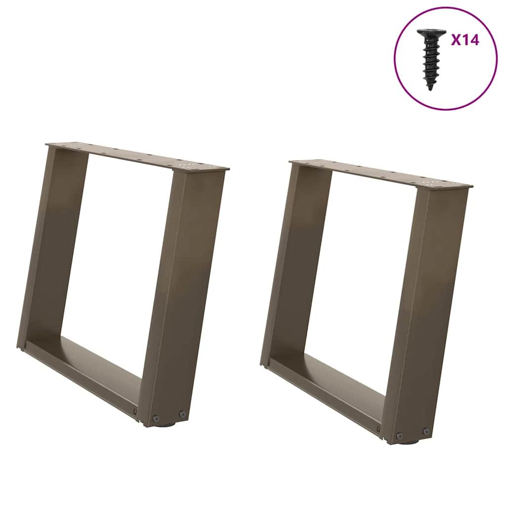 Sofabordben U-Formet Stål - Naturfarvet / 60 x (42-43) cm