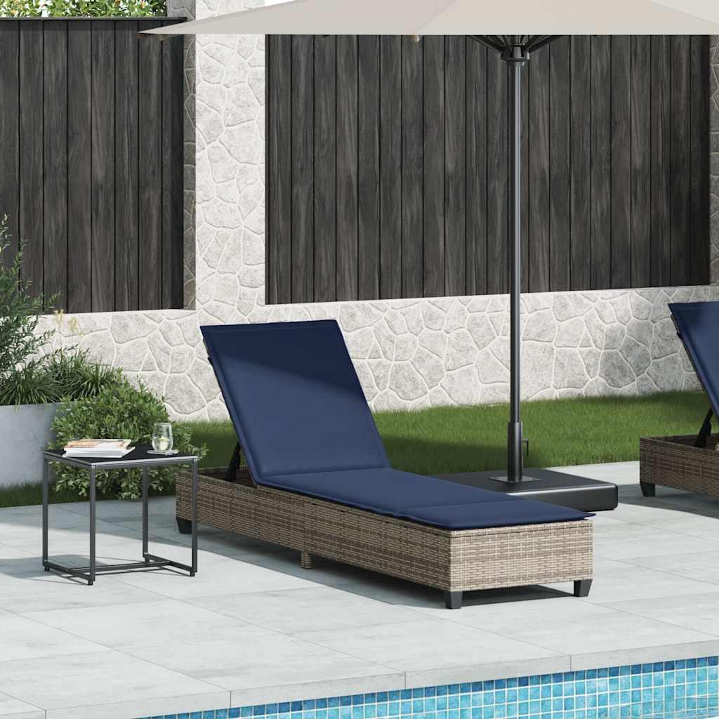 Liggestol med hynder 55x200x25,5 cm polyrattan grå