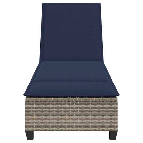 Liggestol med hynder 55x200x25,5 cm polyrattan grå