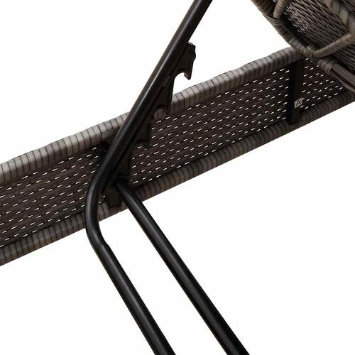 Liggestol med hynder 55x200x25,5 cm polyrattan grå