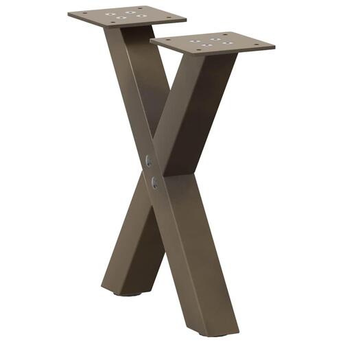 Sofabordben X-formet 2 stk. naturstål 30x(30-31) cm stål