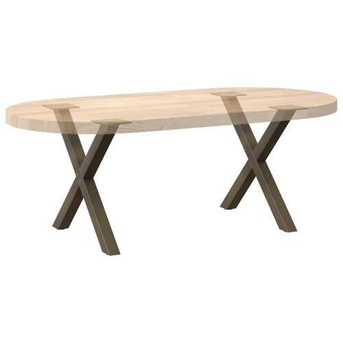 Sofabordben X-formet 2 stk. naturstål 50x(42-43) cm stål
