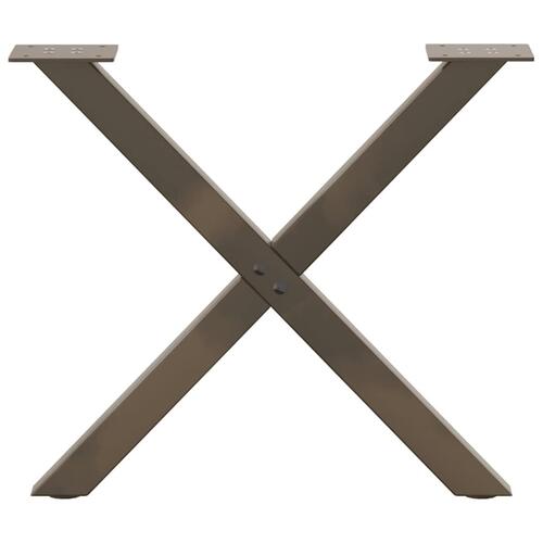 Sofabordben X-formet 2 stk. naturstål 60x(42-43) cm stål