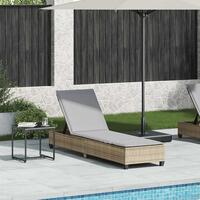 Liggestol med hynder 55x200x25,5 cm polyrattan beige