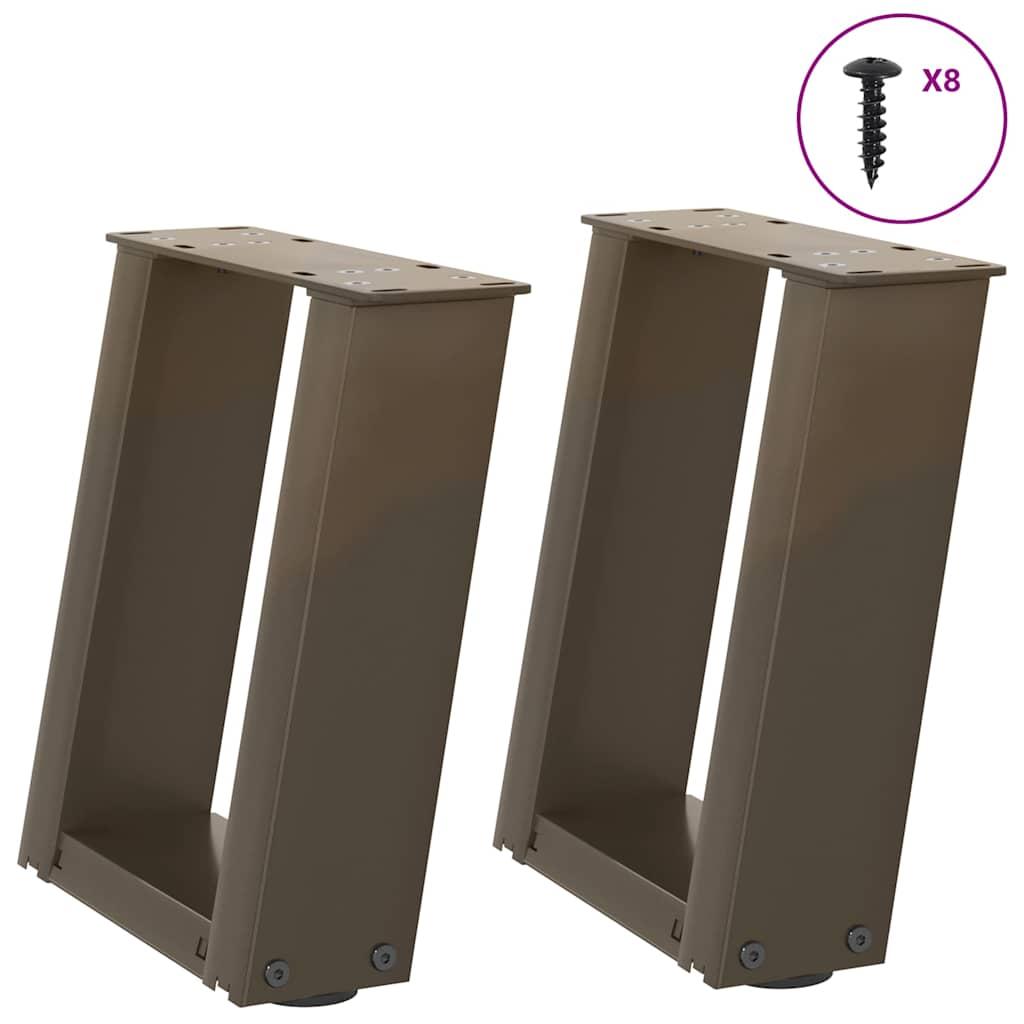 Sofabordben U-Formet Stål - Naturfarvet / 30 x (30-31) cm