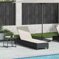 Liggestol med hynder 55x200x25,5 cm polyrattan sort