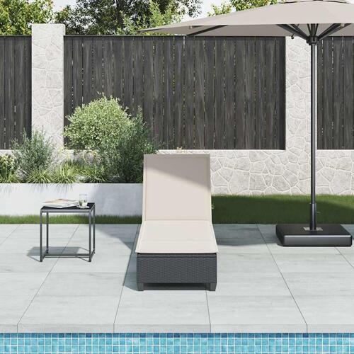 Liggestol med hynder 55x200x25,5 cm polyrattan sort
