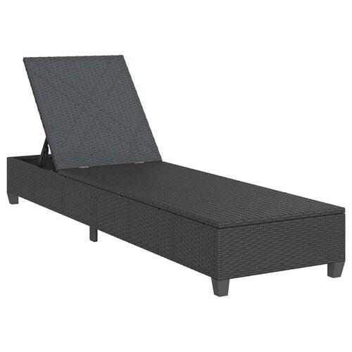 Liggestol med hynder 55x200x25,5 cm polyrattan sort