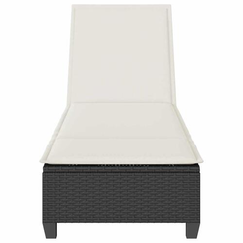 Liggestol med hynder 55x200x25,5 cm polyrattan sort