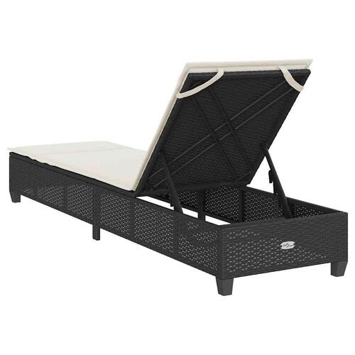 Liggestol med hynder 55x200x25,5 cm polyrattan sort