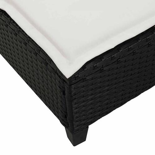 Liggestol med hynder 55x200x25,5 cm polyrattan sort