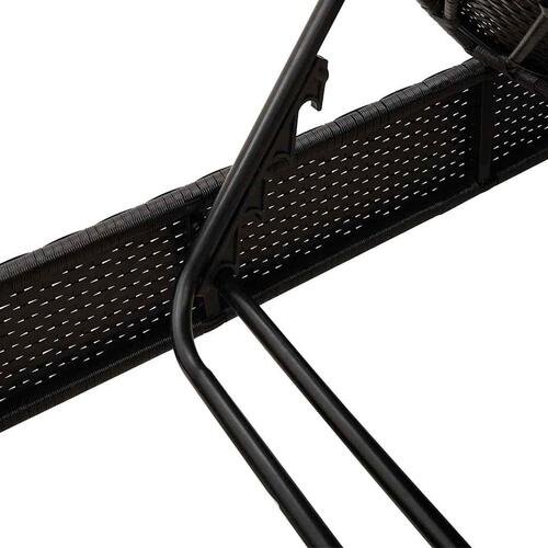 Liggestol med hynder 55x200x25,5 cm polyrattan sort