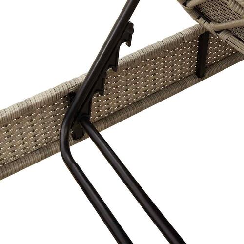 Liggestol med hynder 55x200x25,5 cm polyrattan lysegrå