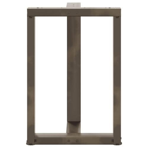 Spisebordsben T-formet 2 stk. naturstål 60x35x(72-73) cm stål
