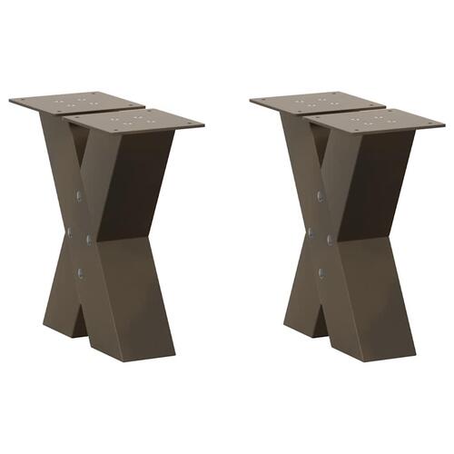 Sofabordben X-formet 2 stk. naturstål 40x(30-31) cm stål