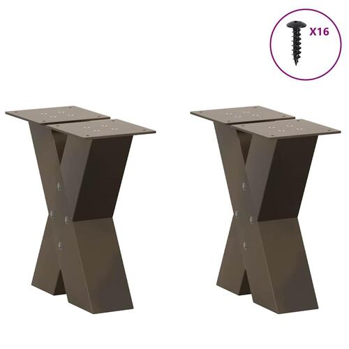 Sofabordben X-formet 2 stk. naturstål 40x(30-31) cm stål