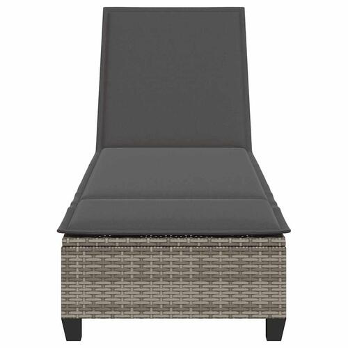 Liggestol med hynder 55x200x25,5 cm polyrattan grå