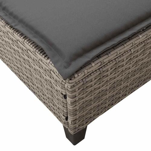Liggestol med hynder 55x200x25,5 cm polyrattan grå