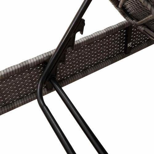 Liggestol med hynder 55x200x25,5 cm polyrattan grå
