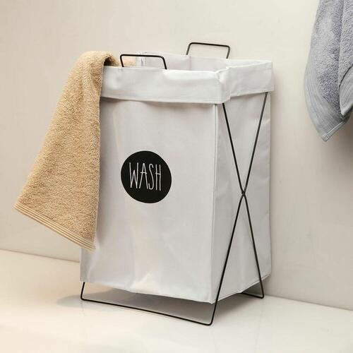 Vasketøjskurv Versa Wash Tekstil (28 x 58 x 36 cm)
