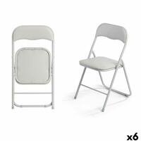 Polstrede Campingstol GiftDecor 10925 Grå 43 x 46 x 78 cm 88 x 6,5 x 45 cm (6 enheder)