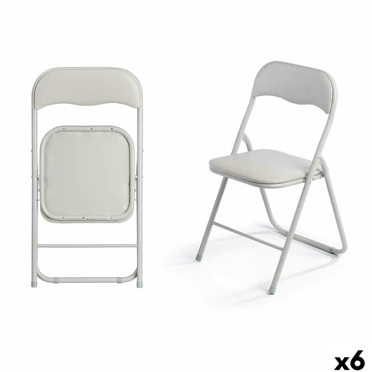 Polstrede Campingstol GiftDecor 10925 Grå 43 x 46 x 78 cm 88 x 6,5 x 45 cm (6 enheder)