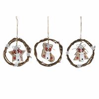 Julepynt DKD Home Decor Træ (3 stk) (14 x 1 x 18 cm)