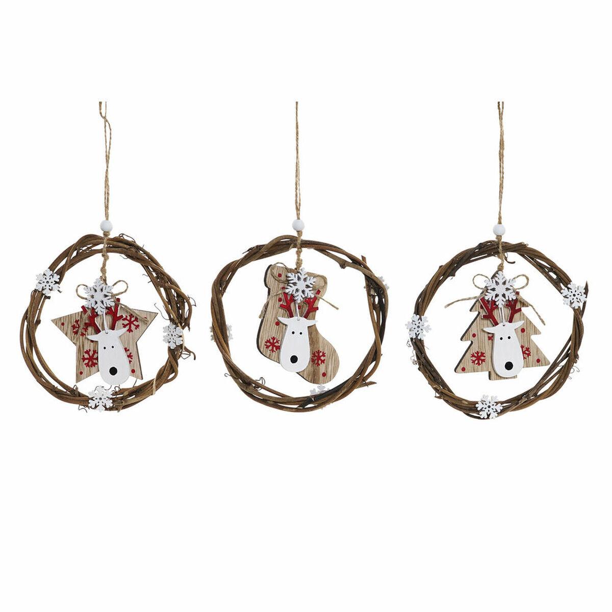 Julepynt DKD Home Decor Træ (3 stk) (14 x 1 x 18 cm)