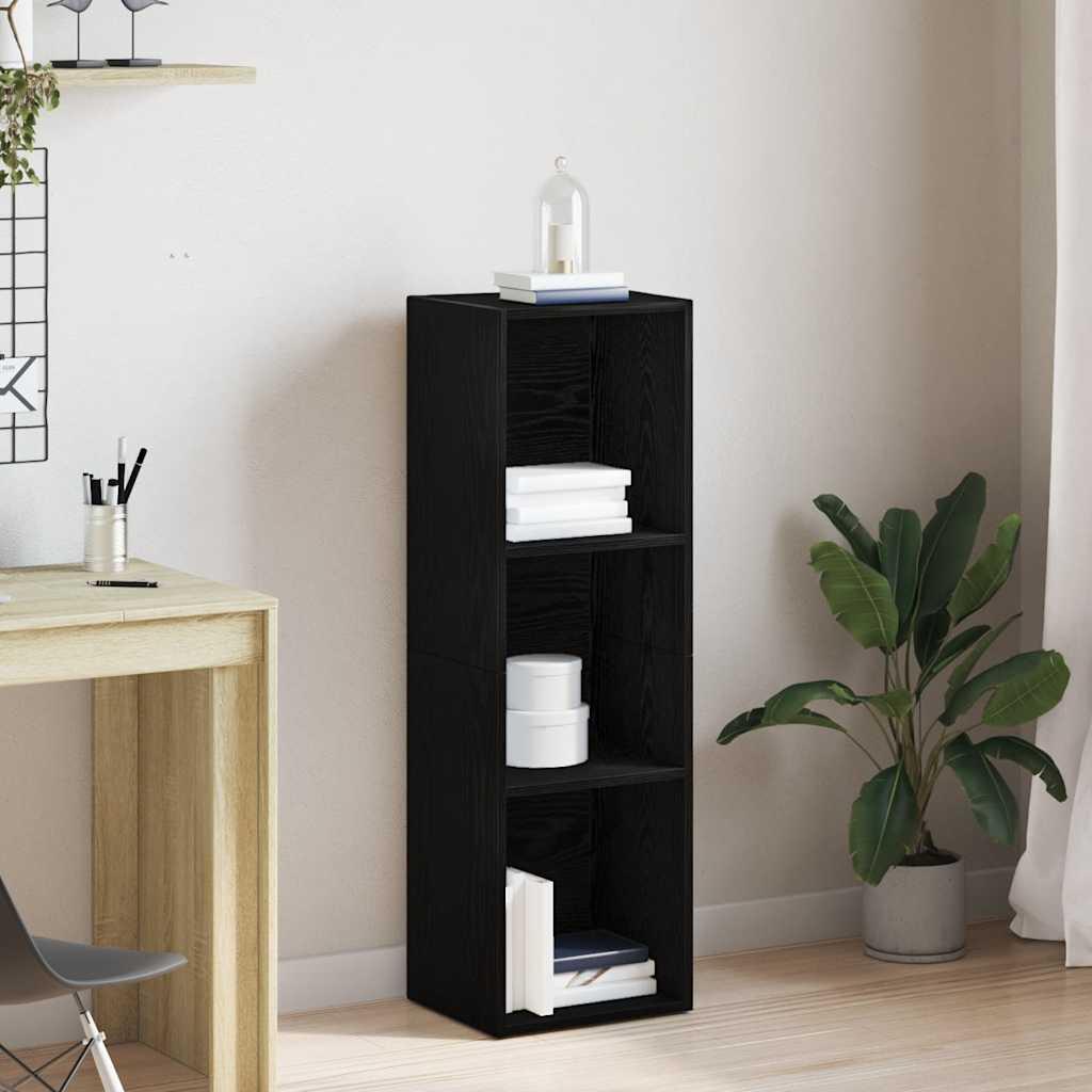 Bogreol 36x30x114 cm konstrueret træ sort-eg