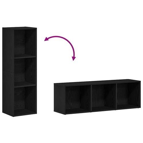 Bogreol 36x30x114 cm konstrueret træ sort-eg